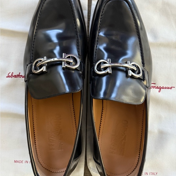 Salvatore Ferragamo Gustav Black Loafers — 12 EE — Worn Once Full Set + Receipt - Picture 2 of 12
